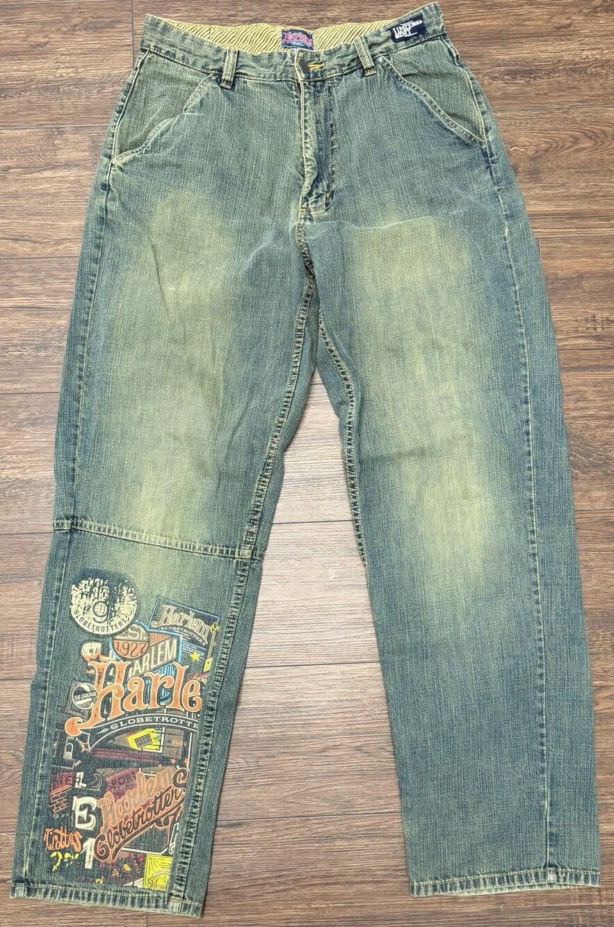 FUBU PLATINUM Y2K Vintage Limited edition Harlem Globetrotters Jeans Mens 32x34